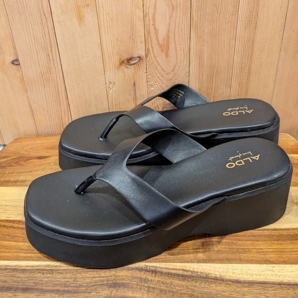 ALDO Black Platform Sandals for Women Size 9 - Picture 4 of 9